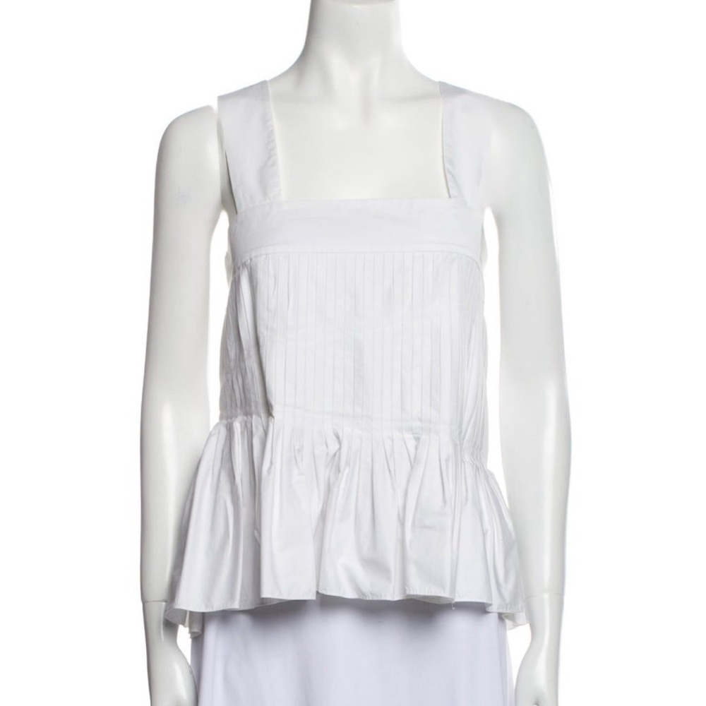 Tibi White Peplum Top